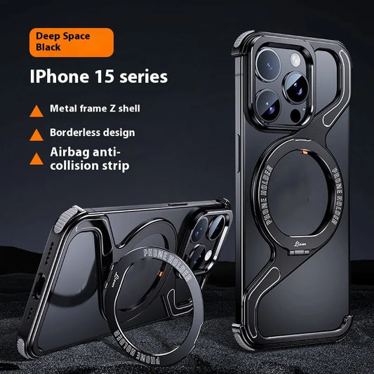Z-type Metal Bracket Magnetic Phone Case